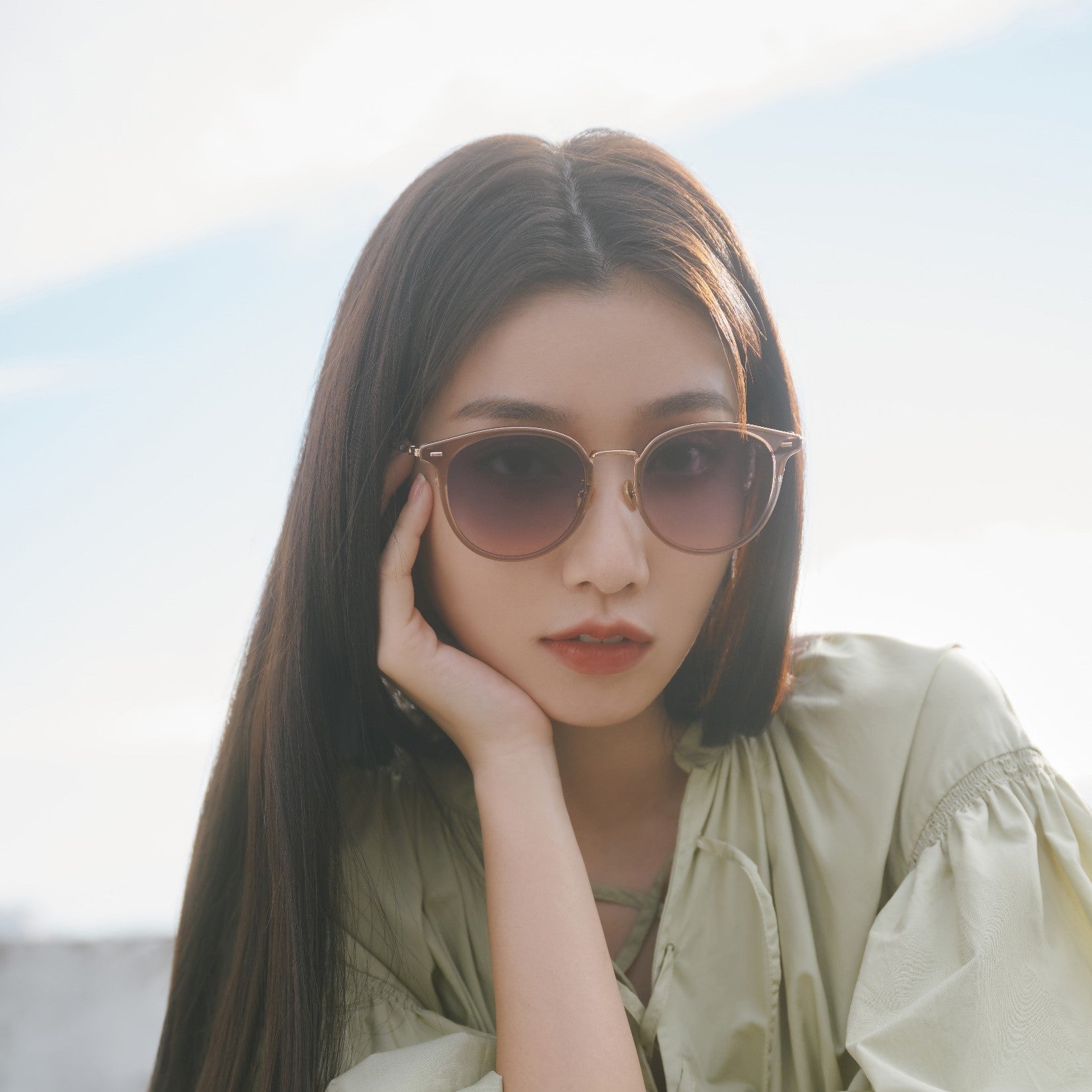 さおり Sania | Round Acetate & Metal Sunglasses | JILLSTUART Eyewear